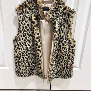 Crewcuts Kids Leopard Print Faux Fur Vest